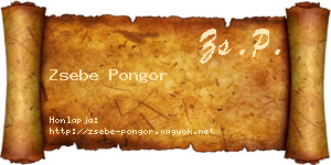 Zsebe Pongor névjegykártya